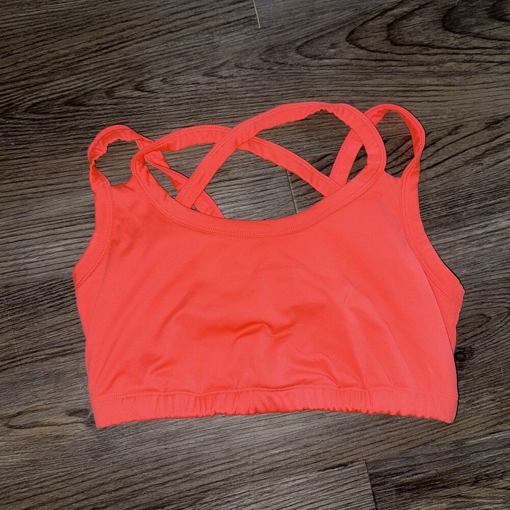 KIAVA Coral Orange Strappy Sports Bra